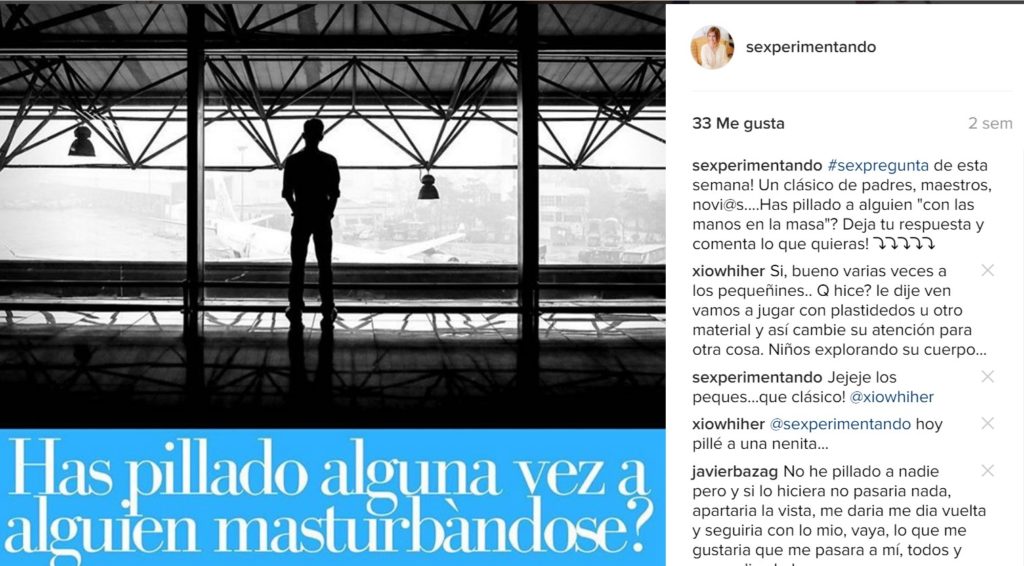 Captura de pantalla del Instagram Sexperimentanod