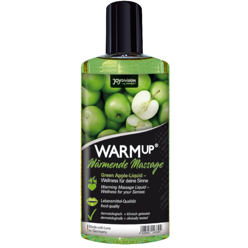 aceite de masaje efecto calor warmup manzana verde